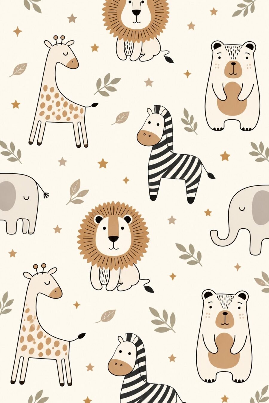 Jungle Safari Pattern Large Tote Bag – UT20 | Kalavaasi