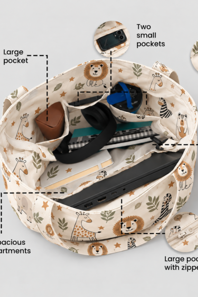 Jungle Safari Pattern Large Tote Bag – UT20 Kalavaasi 2