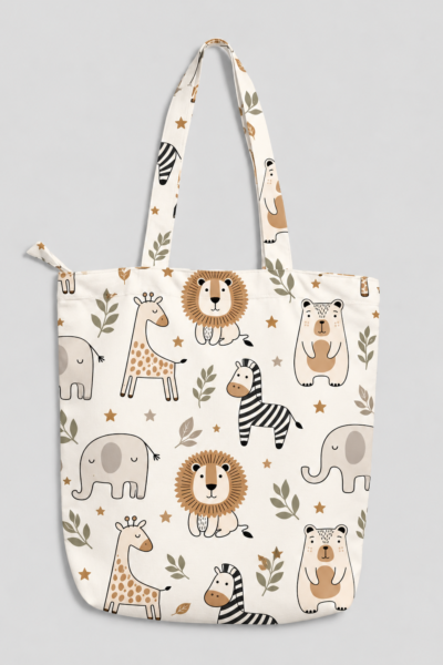 Jungle Safari Pattern Large Tote Bag – UT20 Kalavaasi 4