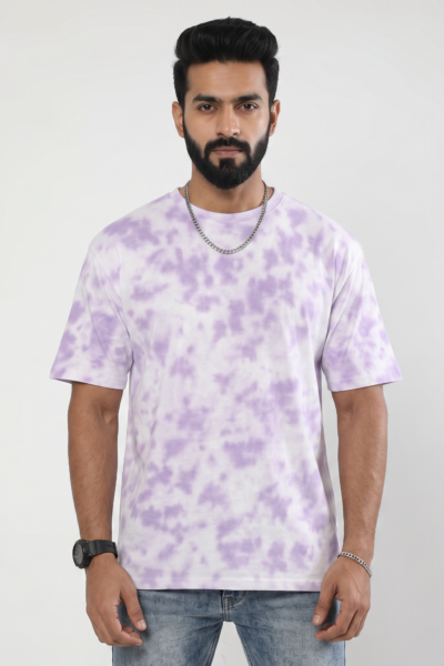 Lavender Wash Tie-Dye Oversized T-Shirt | 260 GSM Unisex Streetwear Tee Kalavaasi