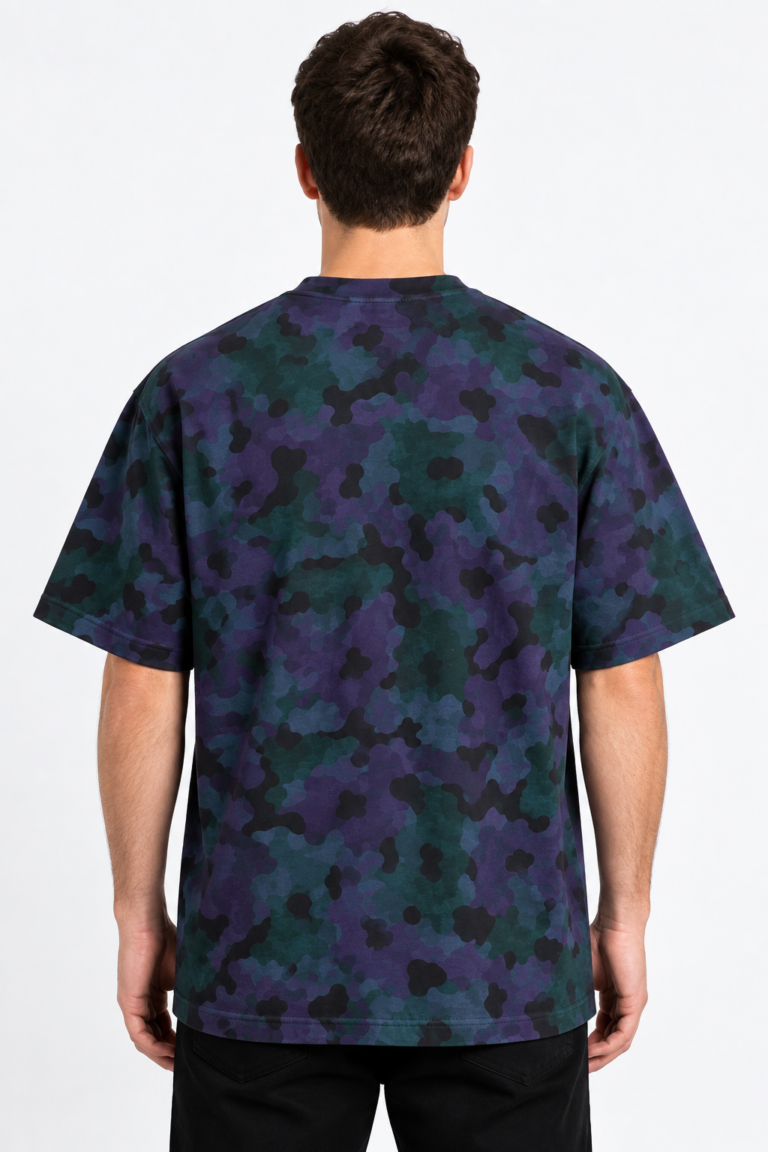 Leaf Camo Acid Washed Oversized T Shirt Unisex Wear Kalavaasi 1
