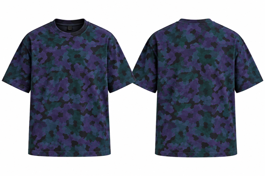 Leaf Camo Acid Washed Oversized T Shirt Unisex Wear Kalavaasi 3