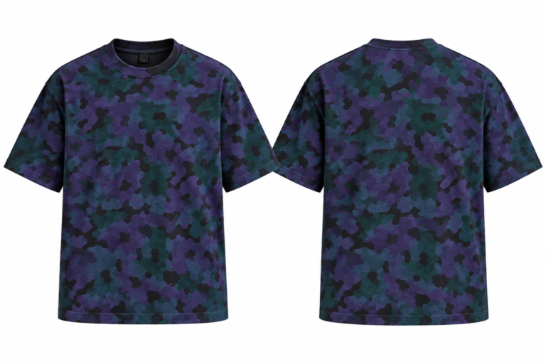 Leaf Camo Acid Washed Oversized T Shirt Unisex Wear Kalavaasi 3