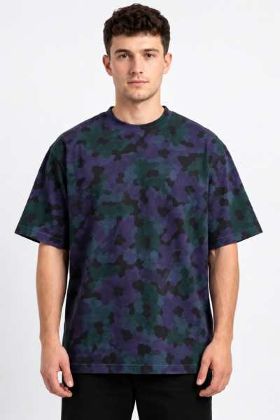 Leaf Camo Acid Washed Oversized T Shirt Unisex Wear Kalavaasi 4