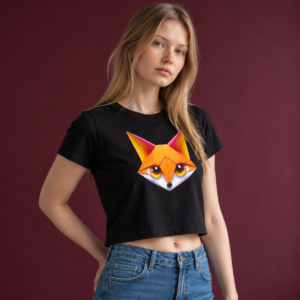 Fox face Crop Top – Stylish Stretch Fit Casual Top | Women Wear | Kalavaasi