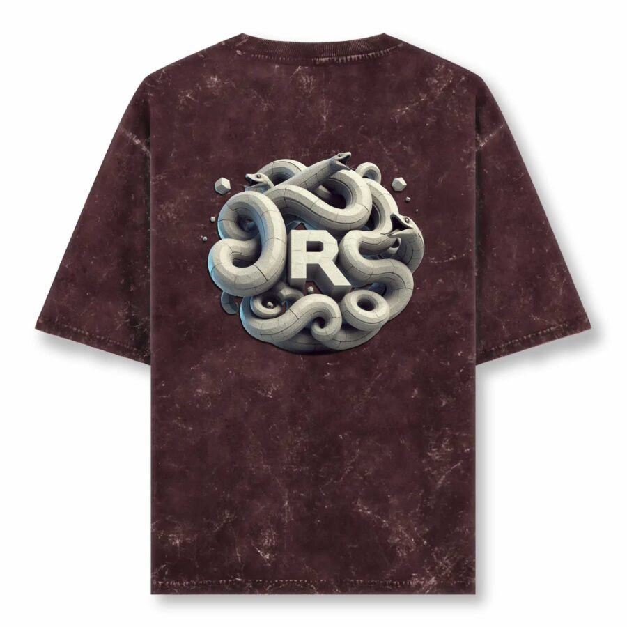 Maroon acid wash Uni Reg T Back