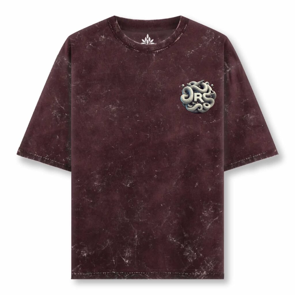 Maroon acid wash Uni Reg T Front 1