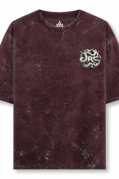Maroon acid wash Uni Reg T Front 1
