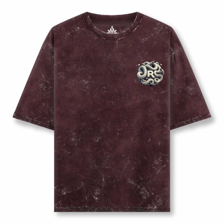 Maroon acid wash Uni Reg T Front 1
