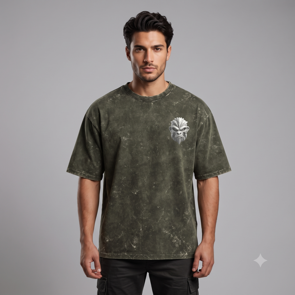 Monkey Man Acid Washed Tshirt Front