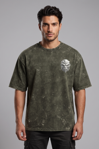 Monkey Man Acid Washed Tshirt Front