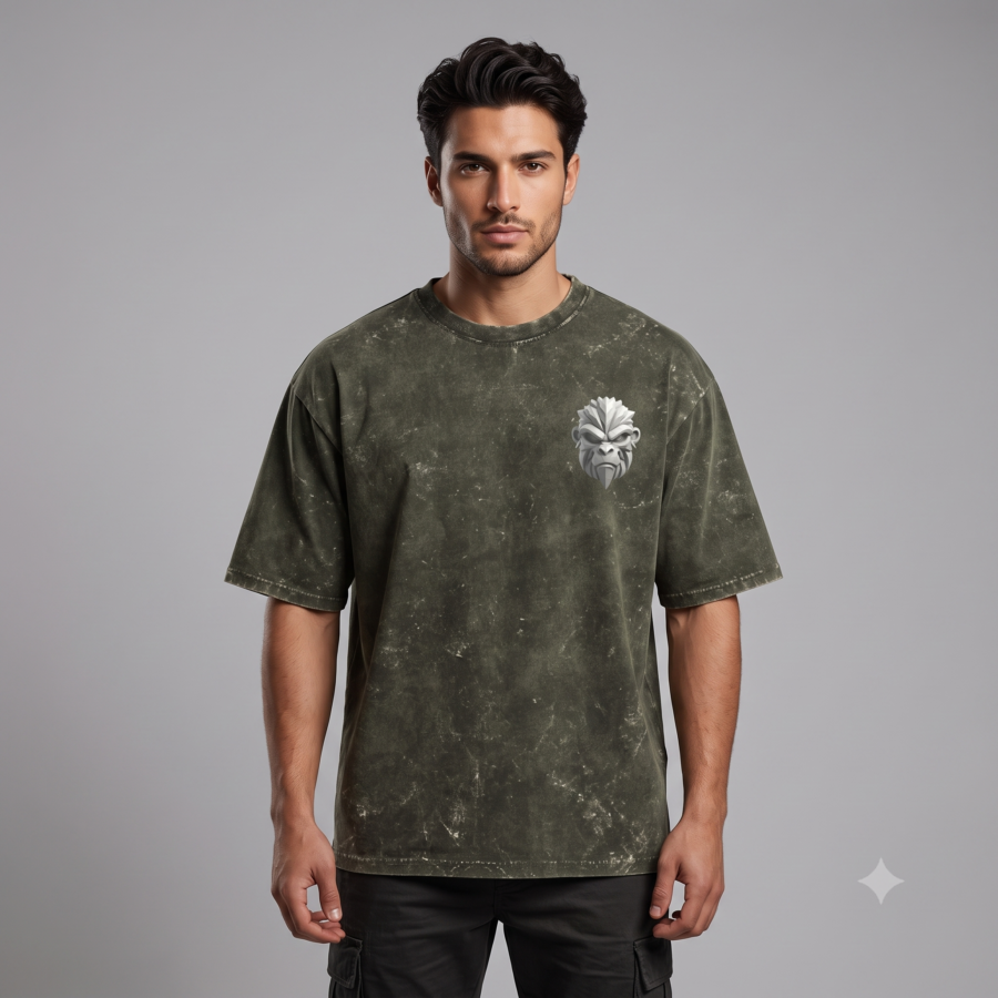 Monkey Man Acid Washed Tshirt Front