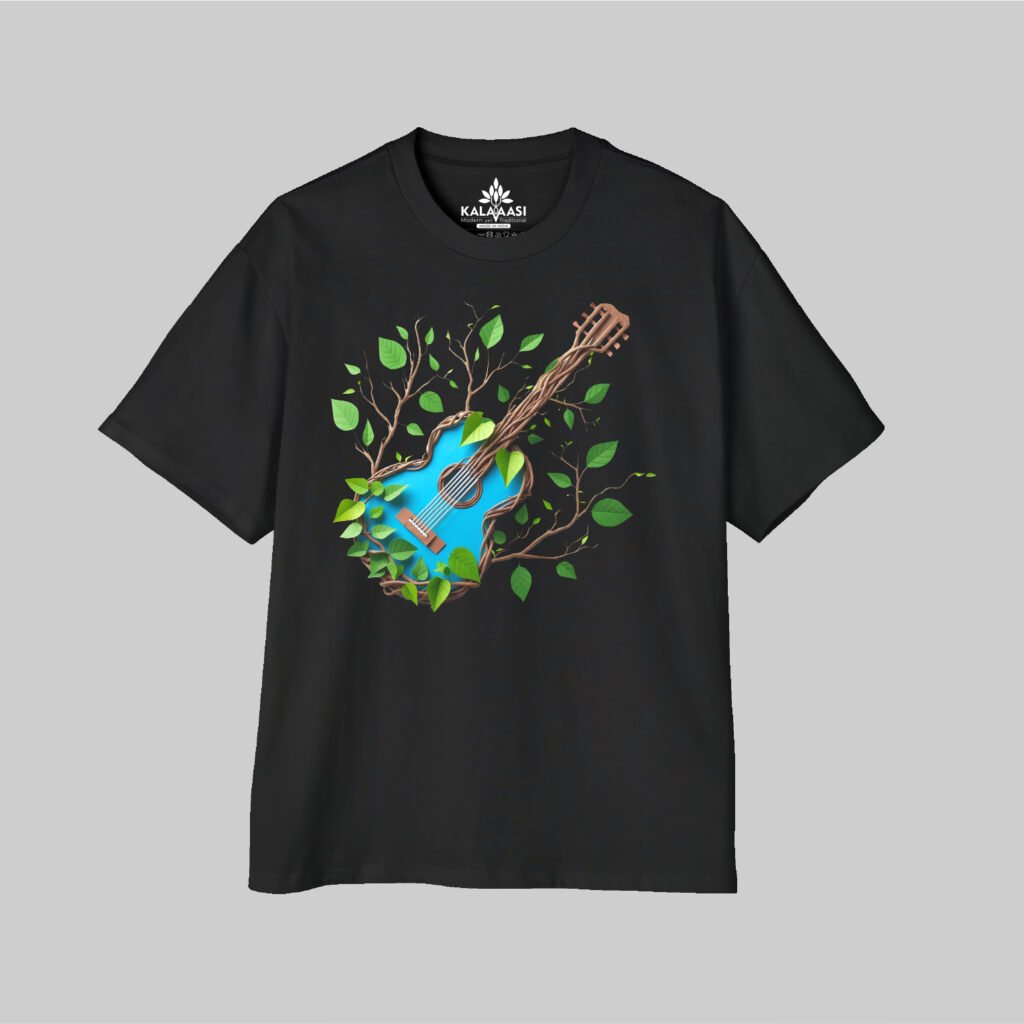 Nature Guitar Sinker Oversized T Shirt Unisex Wear Kalavaasi 1