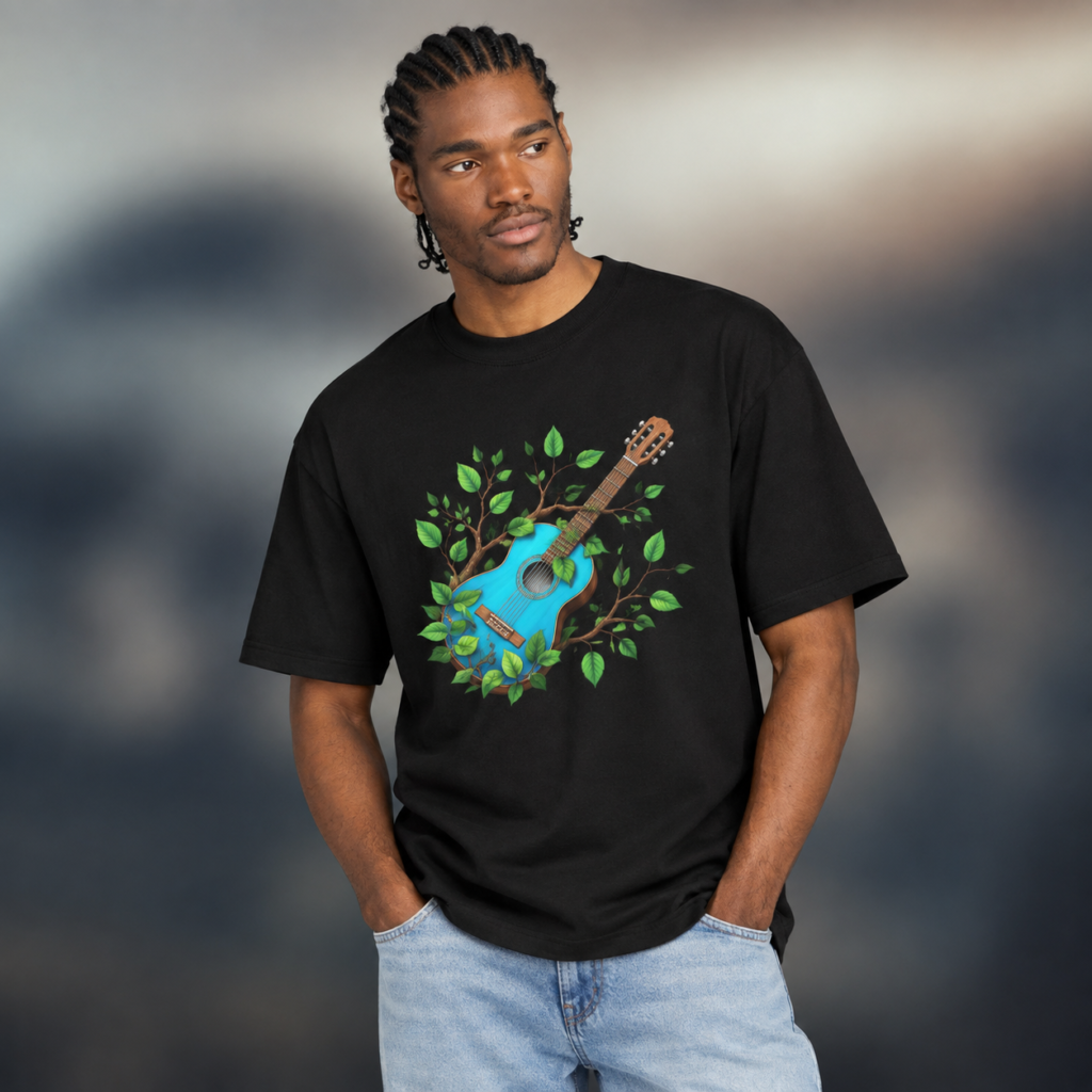 Nature Guitar Sinker Oversized T-Shirt | Unisex Wear | Kalavaasi