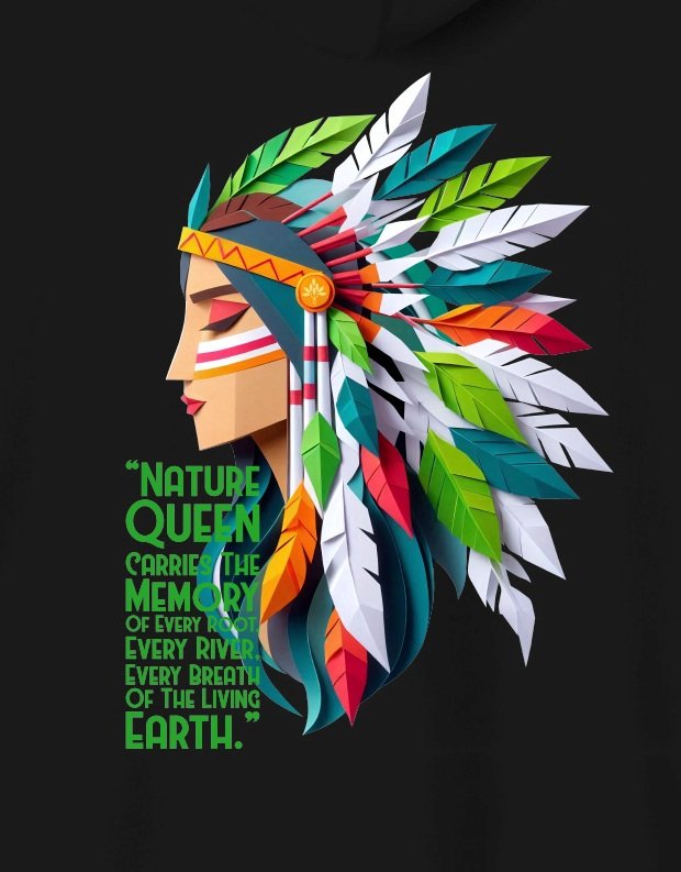 Nature Queen Oversized Hoodie | 400 GSM Premium Unisex Heavyweight Streetwear | Kalavaasi