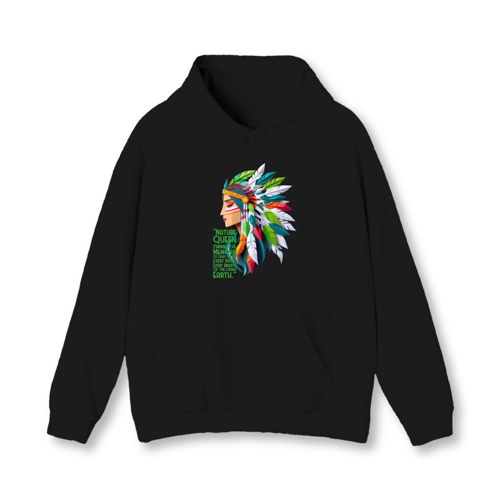 Nature Queen Black Unisex Hoodie UH24 Front