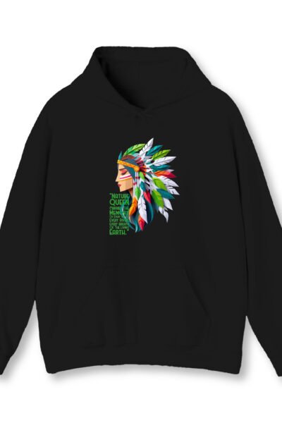 Nature Queen Black Unisex Hoodie UH24 Front