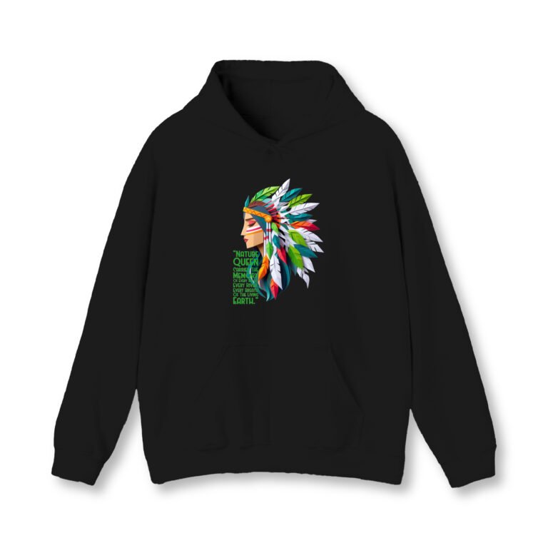 Nature Queen Black Unisex Hoodie UH24 Front