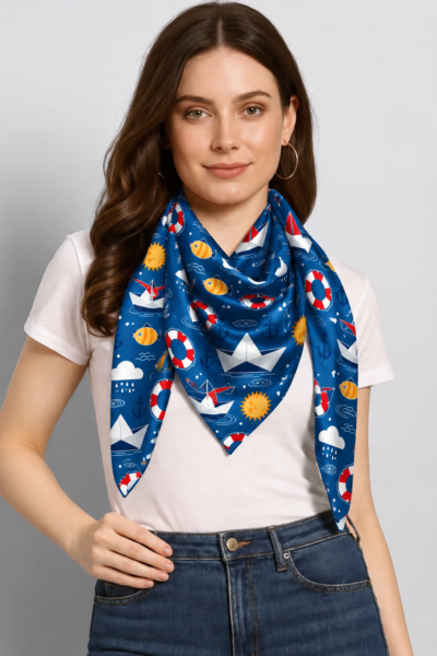 Nautical Scarf Studio Portrait