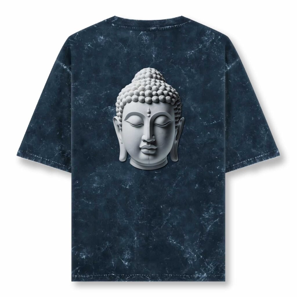 Navy Blue acid wash Uni Reg T Back 1