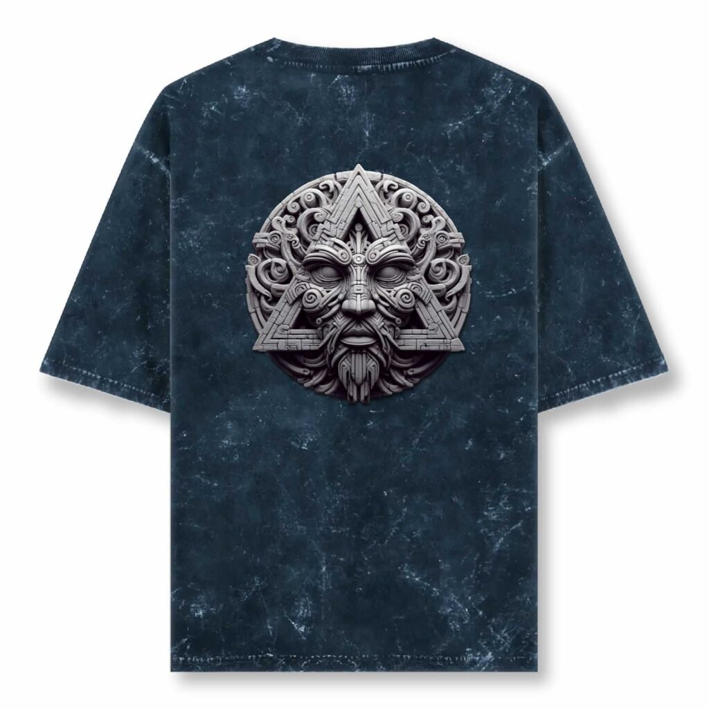 Navy Blue acid wash Uni Reg T Back 4