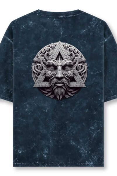 Navy Blue acid wash Uni Reg T Back 4