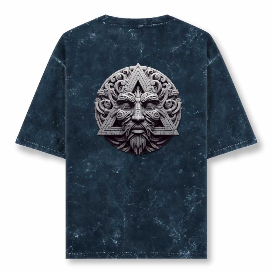 Navy Blue acid wash Uni Reg T Back 4
