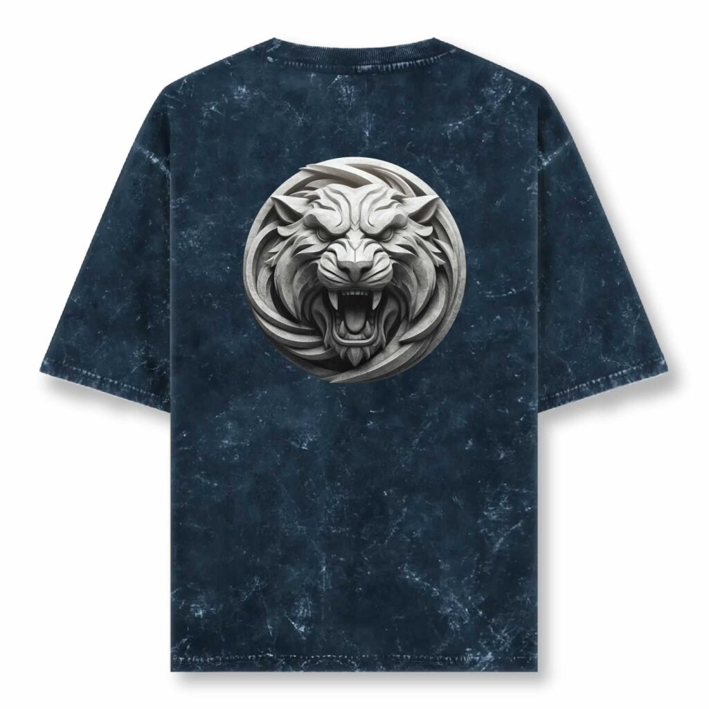 Navy Blue acid wash Uni Reg T Back 5