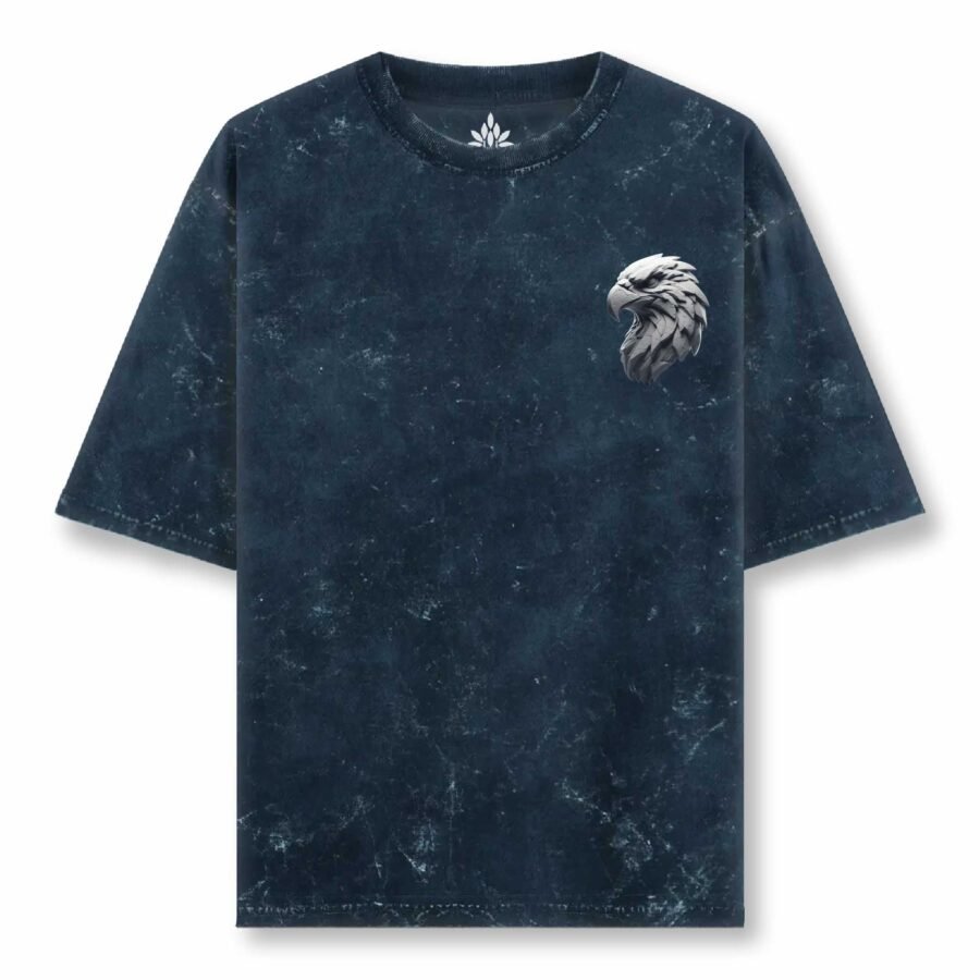 Navy Blue acid wash Uni Reg T Front 2