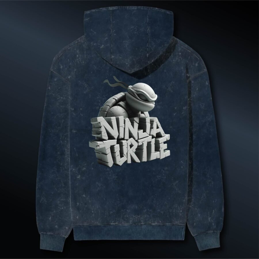 Ninja Turtle Acid Wash Hoodie | 300 GSM Premium Cotton Unisex Streetwear | Kalavaasi