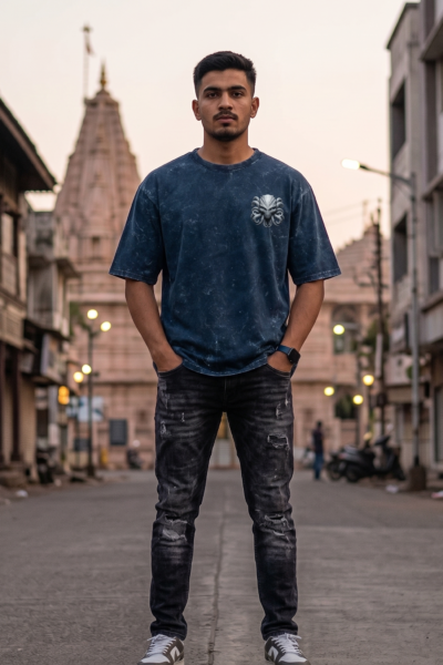 Octa Alien Acid Washed Tshirt Front