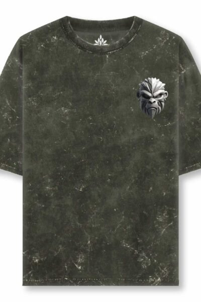 OliveGreen acid wash Uni Reg T Front