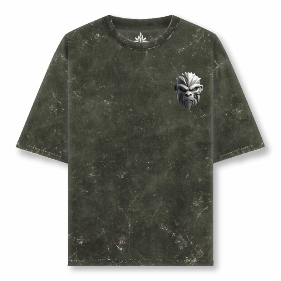 OliveGreen acid wash Uni Reg T Front