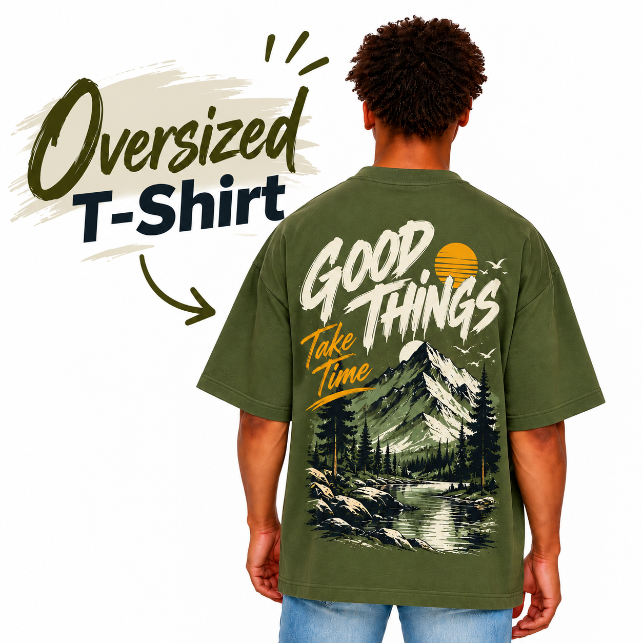 Oversized T-Shirt Nature Graphic