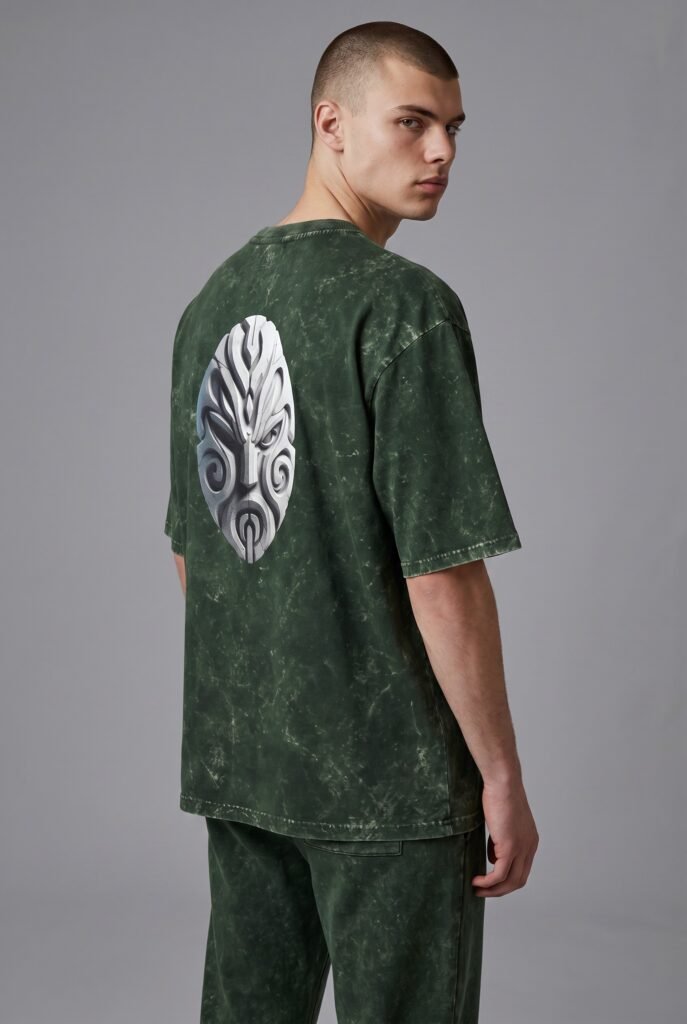 Owl Warrior Acid Washed Tshirt Back