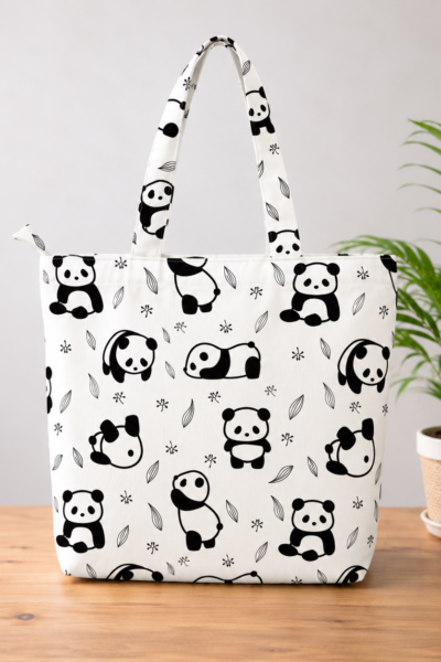 Panda Pattern Large Tote Bag – UT20 | Kalavaasi