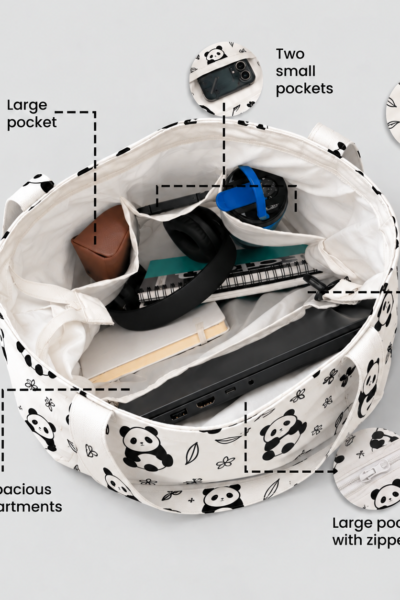 Panda Pattern Large Tote Bag – UT20 Kalavaasi 5 1