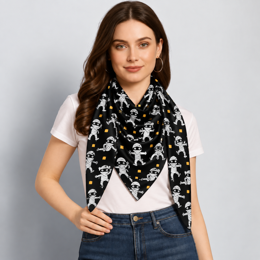 Patterned Mummy Scarf Studio Portrait
