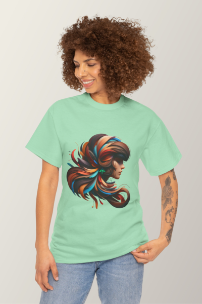 Blossom Hair Crew Neck Regular T-Shirt | 100% Cotton 180 GSM | Kalavaasi