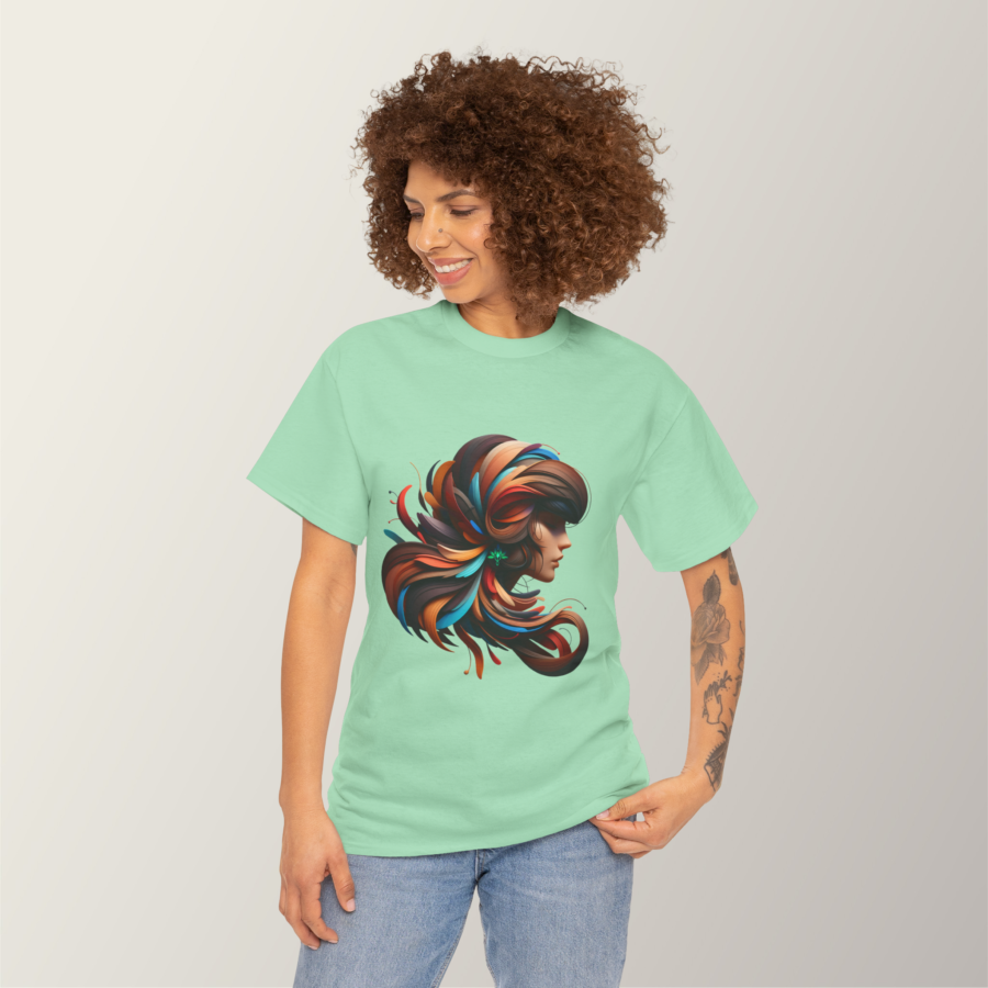 Blossom Hair Crew Neck Regular T-Shirt | 100% Cotton 180 GSM | Kalavaasi