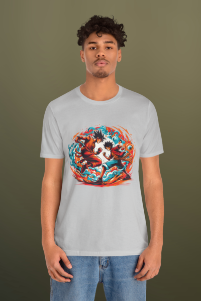 Luffy Gokhu Anime Half Sleeves Crew Neck Regular T-Shirt | 100% Cotton 180 GSM | Kalavaasi