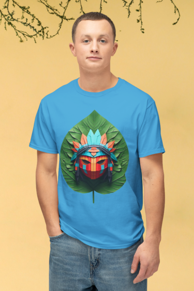 Tribal warrior Sheild Crew Neck Regular T-Shirt | 100% Cotton 180 GSM | Kalavaasi