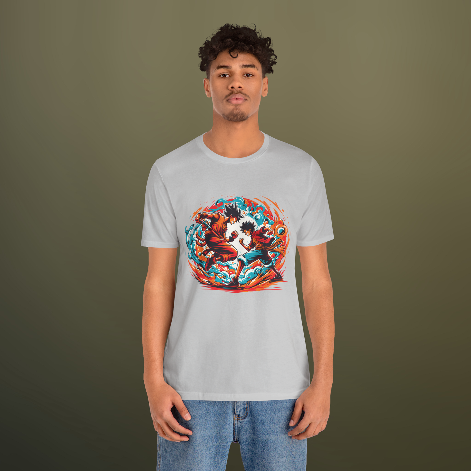Luffy Gokhu Anime Half Sleeves Crew Neck Regular T-Shirt | 100% Cotton 180 GSM | Kalavaasi