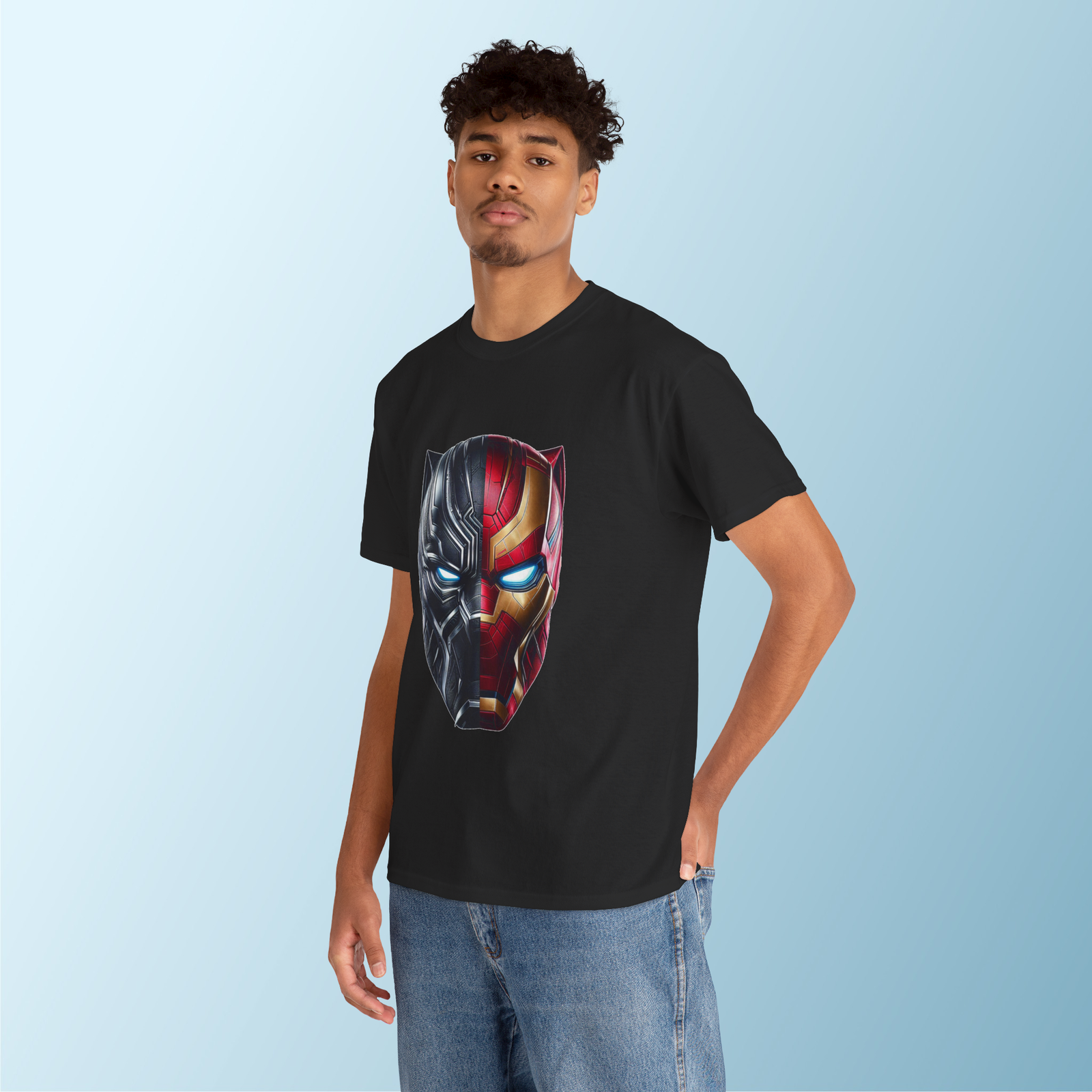 Black Panther Half Sleeves Crew Neck Regular T-Shirt | 100% Cotton 180 GSM | Kalavaasi