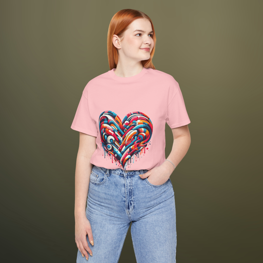 Blossom Heart Colour Crew Neck Regular T-Shirt | 100% Cotton 180 GSM | Kalavaasi
