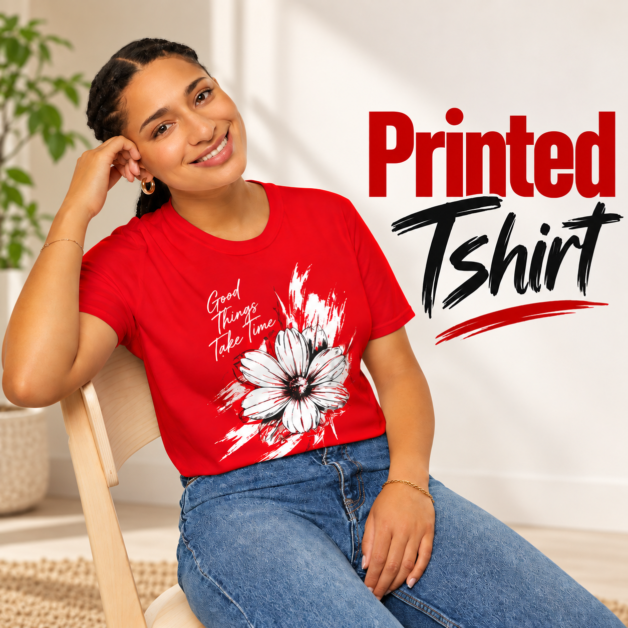 Printed Tshirt Floral Fashion Ad