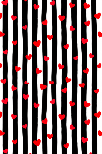 Red Hearts on Wavy Stripes1