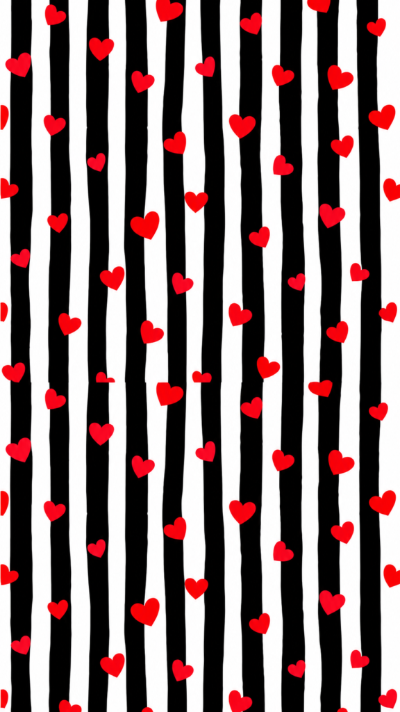 Red Hearts on Wavy Stripes1