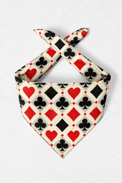Elegant Card Suit Scarf – Premium Satin Printed Scarf | Kalavaasi