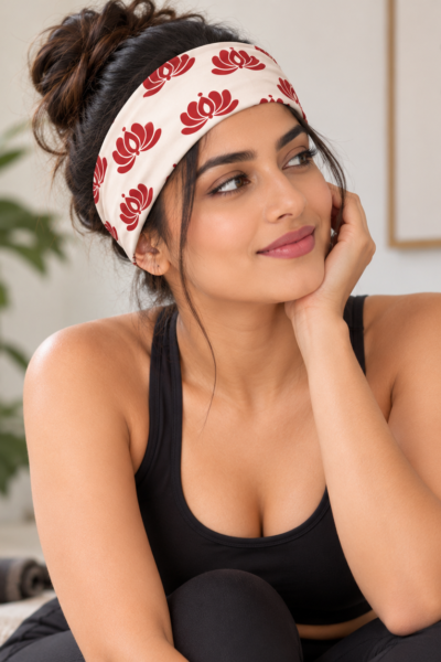 Serene Fitness Portrait with Lotus Headband